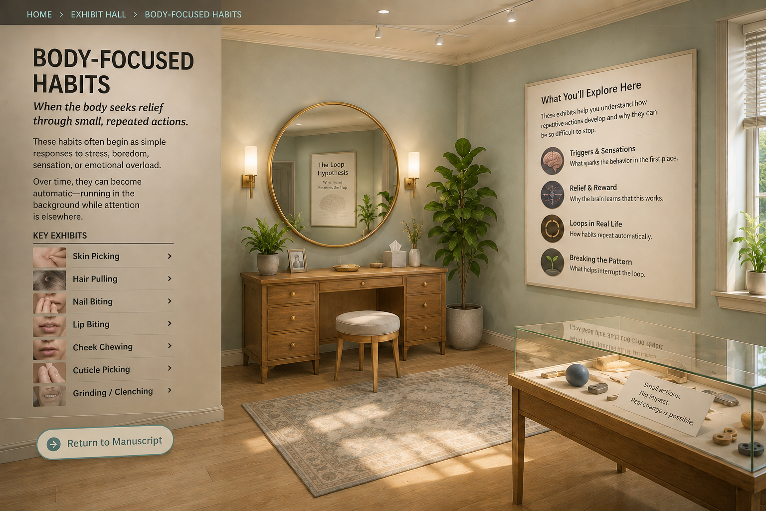 Body-Focused Habits museum room
